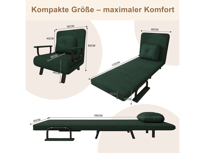  Fauteuil de relaxation 185 cm fonction lit, dossier 5 positions  - Conforama W