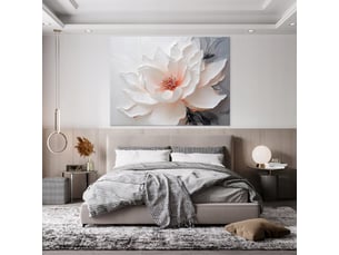 Tableau décoration murale impression sur toile fleurs abstrait gris - 100x70 cm - tableau décoration murale chambre et salon