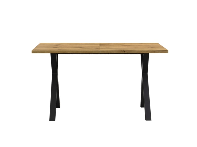  Table à manger rectangulaire 140x80 cm en mdf et métal, chêne et noir  - Conforama A