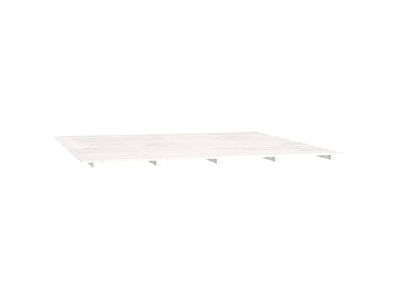  Lit double- lit adulte -  cadre de lit sans matelas blanc 160x200 cm bois de pin massif  - Conforama C