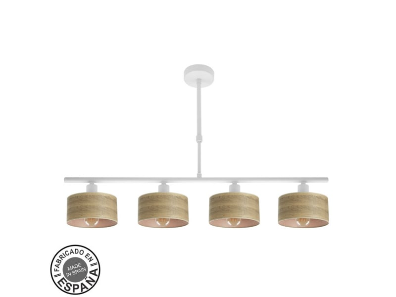  Lampe de plafond fabrilamp gilda blancbois clair 4 x e14 hauteur réglable 39-56 cm 76x14 cm 190354085 - Conforama A