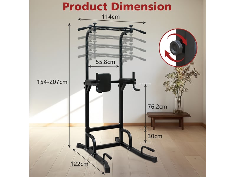  Tour de musculation 224,80x96,50x207 cm multifonction métal noir  - Conforama C