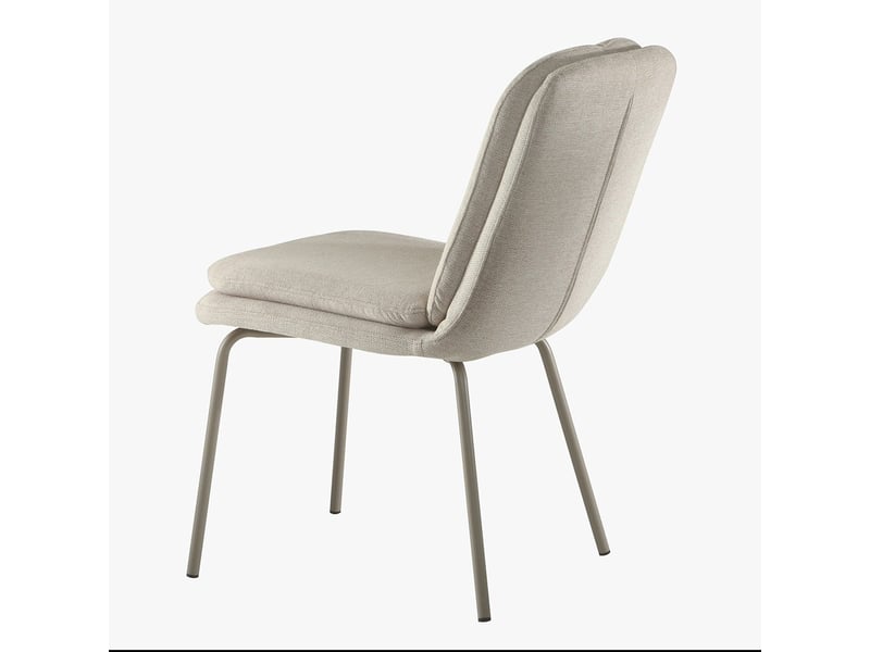 Chaises en lot de 4, tissu et pieds en métal beige h85 cm - lysa  - Conforama E