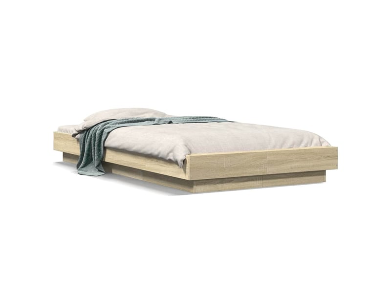  Lit simple- lit adulte -  cadre de lit sans matelas chêne sonoma 100x200 cm  - Conforama A