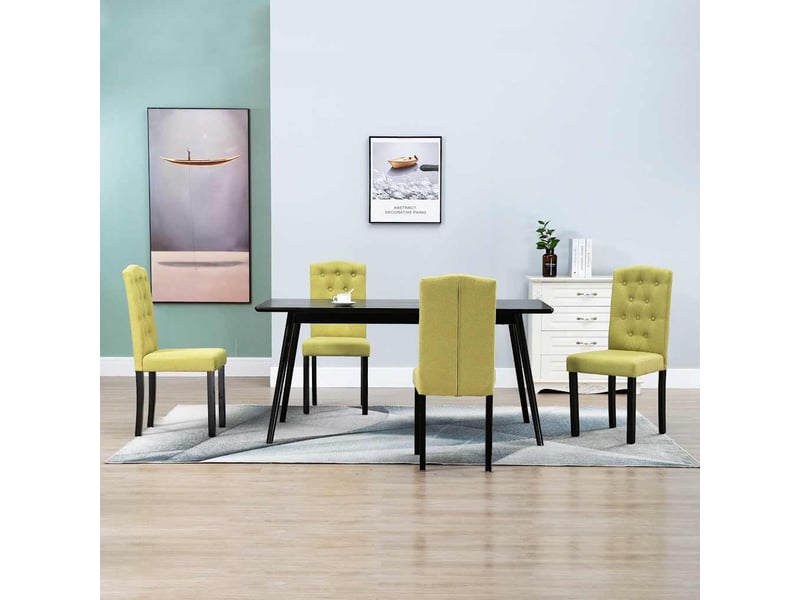  Vidaxl chaises à manger lot de 4 vert tissu  - Conforama B