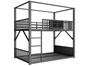 Lit superposé 90x200 cm <strong>OOIILLEE</strong> <strong></strong> coloris noir