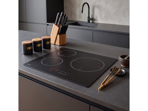 Plaque induction encastrable 3 zones foyer xl 280mm 6500w - verre noir mat antirayure - 3 boosters - pause - marque francaise