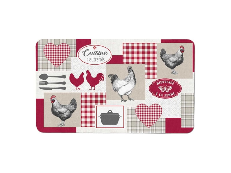  Tapis de cuisine mousse vickie 45x75cm rouge  - Conforama A