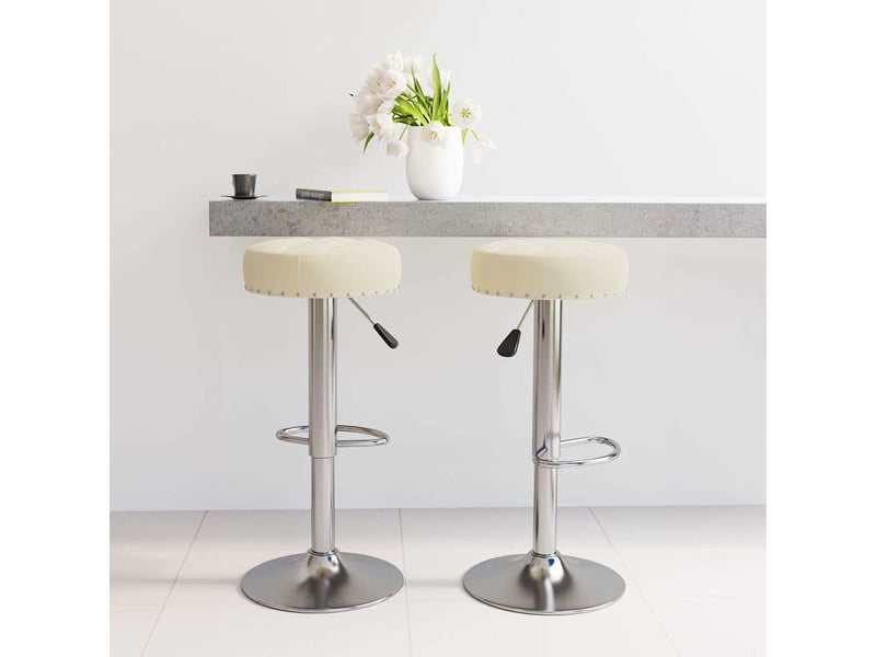  Lot de 2 tabouret de bar, chaise de bar crème tissu shl43335  - Conforama B