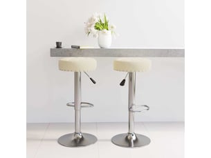 Lot de 2 tabouret de bar, chaise de bar crème tissu shl43335