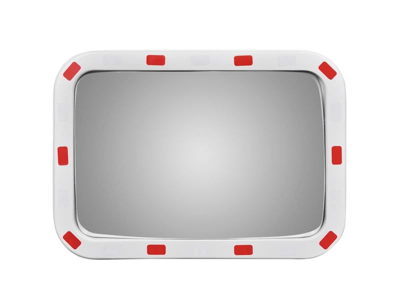  Miroir de trafic convexe, miroir de sécurité convexe rectangulaire 40x60cm avec réflecteurs cf62733  - Conforama A