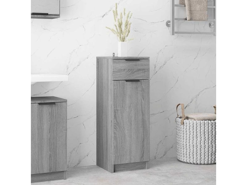  Meuble de rangement, armoire de bain sonoma gris 32x34x90 cm bois d'ingénierie  - Conforama B