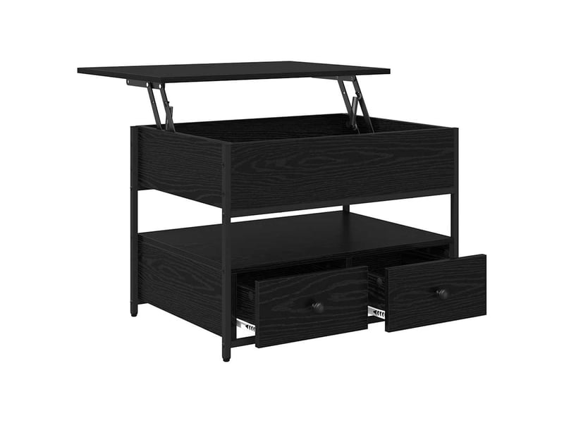  Table basse - table de salon - table à thé chêne noir 70 x 50 x 54.5 cm bois d'ingénierie  - Conforama E