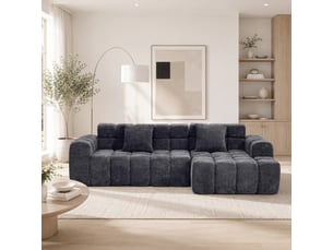 Canapé d'angle compressé droit fixe <strong>ULEVR</strong> <strong></strong> 3 places Velours gris