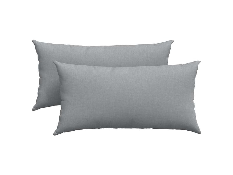  Lot de 2 coussins de canapé, coussins décoratifs tissu gris clair 80 x 40 cm cf58849  - Conforama A