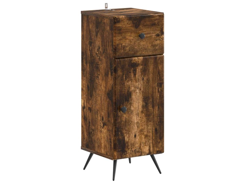  Ensemble de meuble de salle de bain 3 pièces breda chêne fumé cf63348  - Conforama C