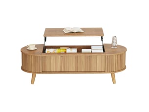 Table basse capsule coloris naturel   - 50 cmx120 cm