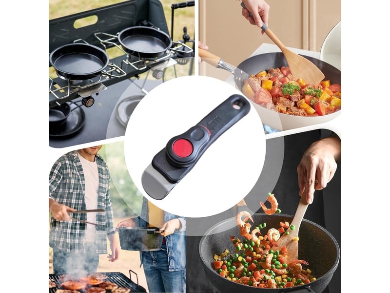  Poignée amovible universelle poignée de poêle amovible poignée anti-brûlure pour ustensiles de cuisine, poignées portables polyvalentes  - Conforama E
