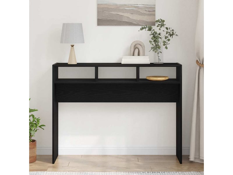  Table console - table d'appoint - table d' entrée chêne noir 105 x 30 x 80 cm bois d'ingénierie  - Conforama D