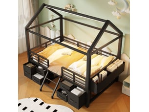 Lit mezzanine 90x200 cm MODENVIE coloris noir