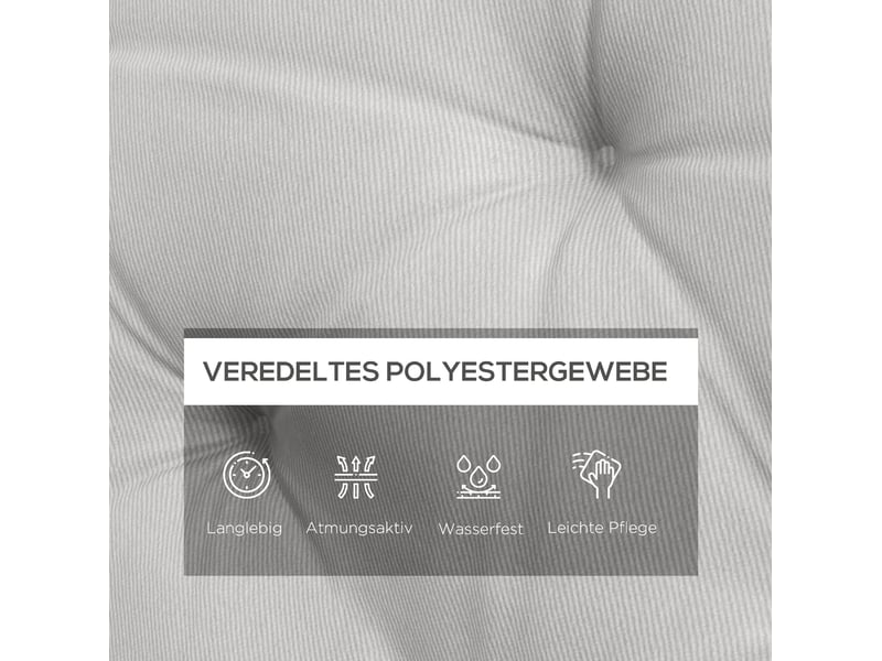  Coussin de banc 3 places 150x98x8 cm avec liens gris clair  - Conforama D
