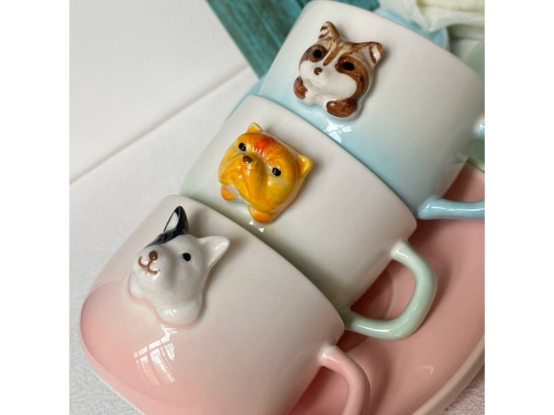  Ensemble tasse et soucoupe en céramique, raton laveur  - Conforama D