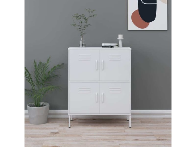  Armoire de rangement, rangement bureau blanc 80x35x101,5 cm acier shl7989  - Conforama B