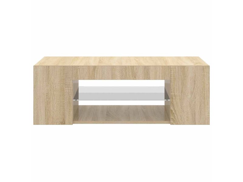  Meuble tv - banc tv - meuble de rangement avec lumières led chêne sonoma 90x39x30 cm  - Conforama D