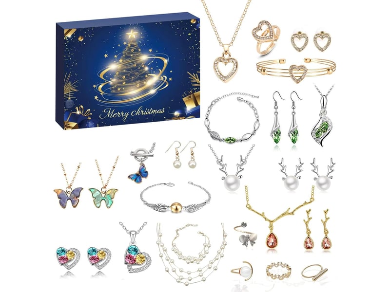  Calendrier de l'avent bijoux 2026 pour femme – 24 jours de surprises, bracelets, colliers, bagues et boucles d'oreilles  - Conforama A