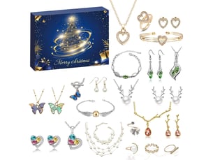 Calendrier de l'avent bijoux 2026 pour femme – 24 jours de surprises, bracelets, colliers, bagues et boucles d'oreilles