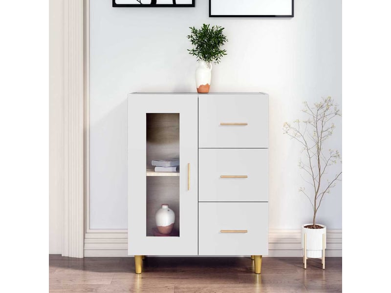  Buffet - bahut - meuble de rangement blanc 69,5x34x90 cm bois d'ingénierie  - Conforama B
