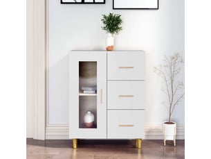 Buffet - bahut - meuble de rangement blanc 69,5x34x90 cm bois d'ingénierie