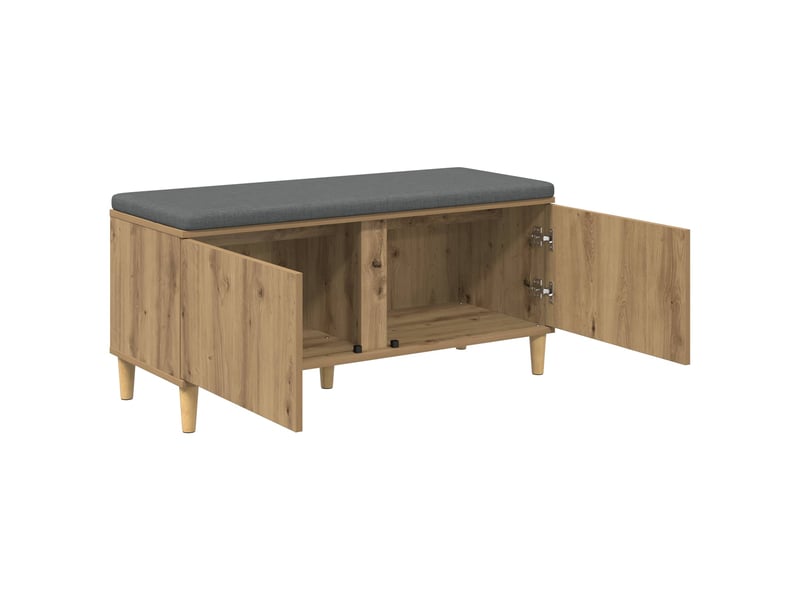  Banc d'entrée, banc interieur chêne artisanal 100x38x46 cm shl44519  - Conforama E