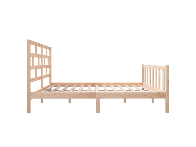  Lit double- lit adulte -  cadre de lit sans matelas bois massif 140x200 cm  - Conforama D