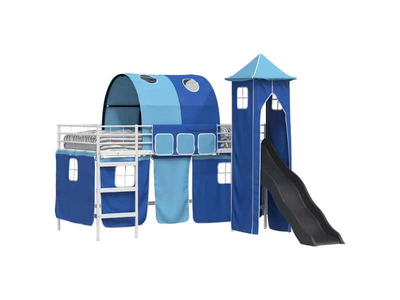 Cadre de lit superposé pour enfants - lit jeune blanc et bleu 80 x 200 cm - Conforama A