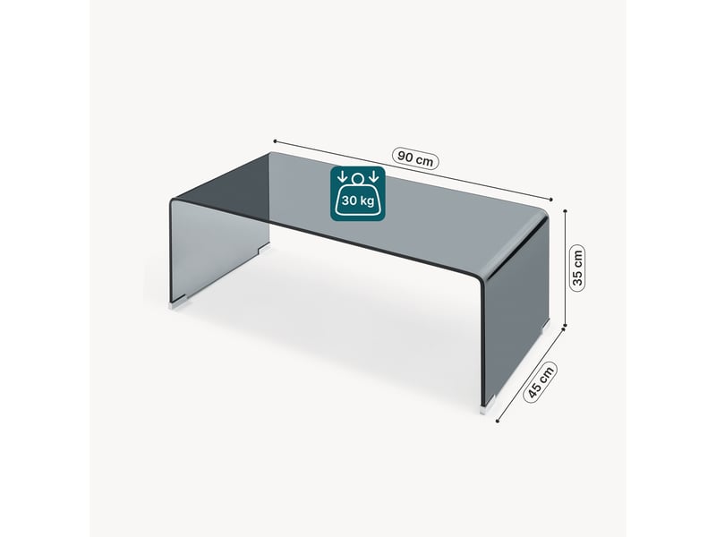  Table basse väsas verre 90 x 45 x 35 cm gris [en.casa] Väsas - Conforama E