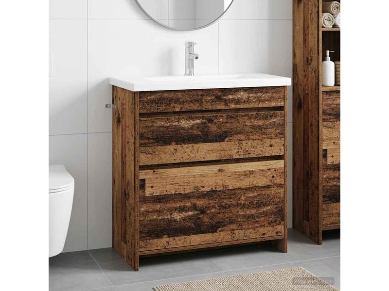  Ensemble de mobilier de salle de bain bois ancien shl4546  - Conforama B