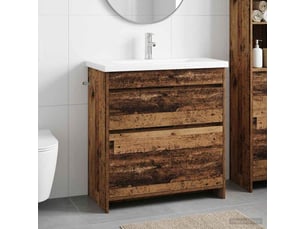 Ensemble de mobilier de salle de bain bois ancien shl4546
