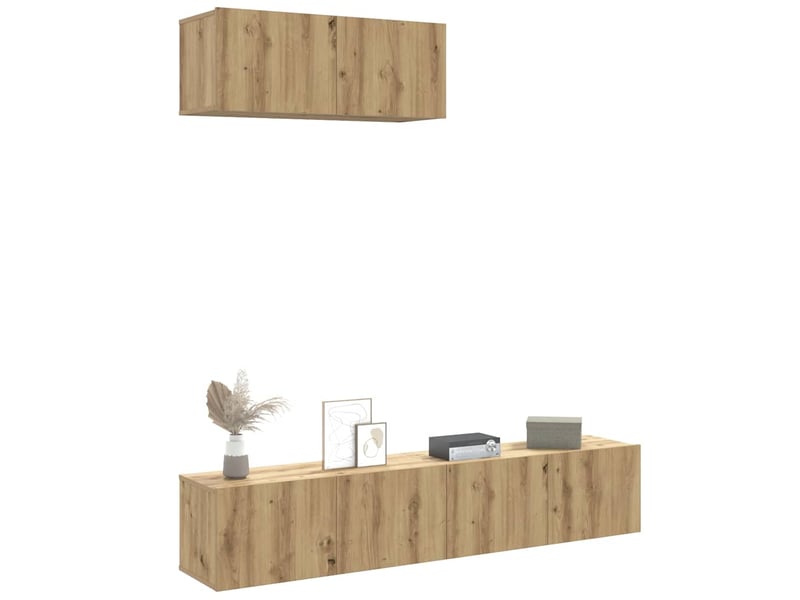  Ensemble de meuble tv - banc tv - meuble de rangement mural 3 pcs chêne artisanal  - Conforama B
