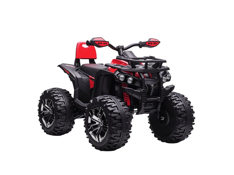 Quad buggy électrique enfant 12 v, 8 kmh, effets lumineux et sonores, siège avec dossier, porte-bagages avant, métal et pp - Conforama A