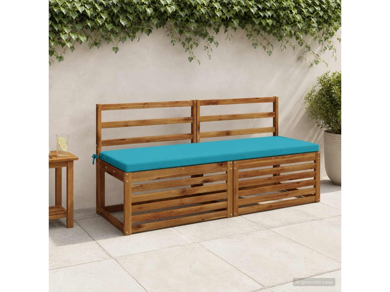 Lot de 2 coussins de banc, coussins d'assise soest 100 % polyester turquoise cf57500 - Conforama B