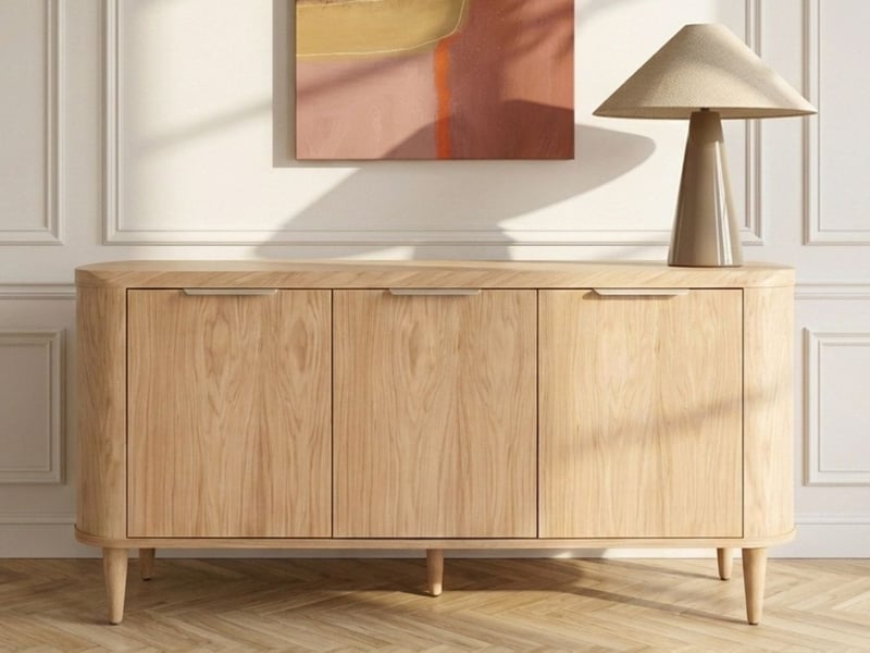  Bobochic buffet 3 portes 180 cm mazargues placage chêne massif marron clair MAZARGUES - Conforama B