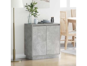 Buffet - bahut - meuble de rangement led gris béton 71 x 34,5 x 75 cm bois d'ingénierie
