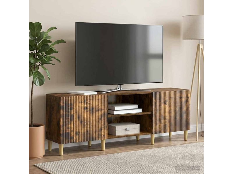  Meuble tv - banc tv - meuble de rangement chêne fumé 150 x 31 x 50 cm bois d'ingénierie  - Conforama D