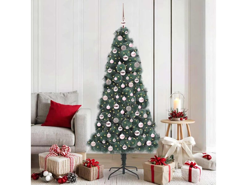 Sapin de noël, arbre de noël artificiel pré-éclairé avec ensemble de boules shl2383 - Conforama B