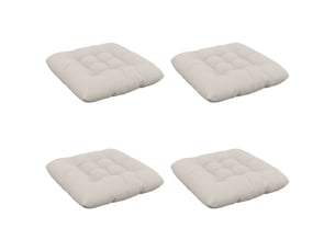 Lot de 4 coussins de siège, coussins d'assise vianen 100 % polyester blanc cf60821