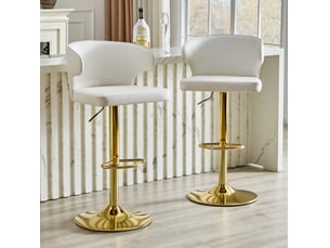tabouret de bar assise réglable en hauteur <strong>OKWISH</strong> - blanc hauteur d'assise 110 cm vendu Par paire