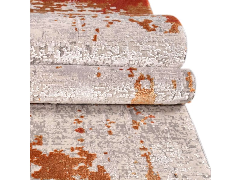 Tapis doux moderne en viscose gris terra 120x180  - Conforama D
