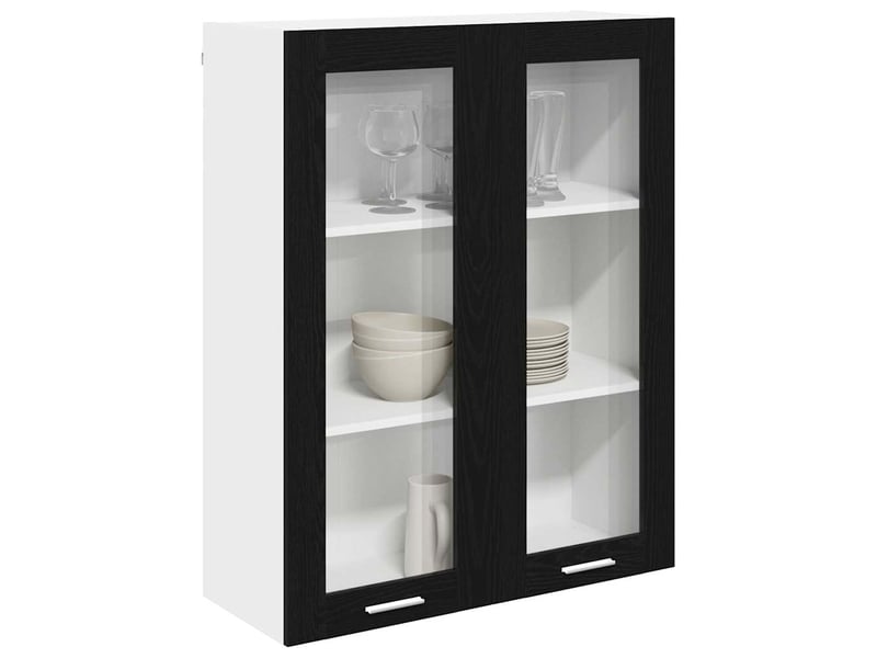 Meuble de rangement, armoire suspendue chêne noir 80x31x100cm bois d'ingénierie shl2447 - Conforama C