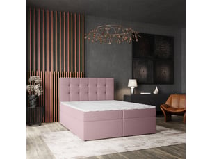 Lit avec rangement 140x200 cm <strong>MASSENO</strong> <strong></strong> coloris rose